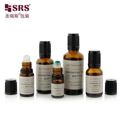 BLPF 5ml 10ml 15ml 20ml 30ml 50ml 100ml กระปุกแก้ว Boston รอบบนกระปุก พร้อมฝาปิดกันการปรับปรุง TE สําหรับน้ํามันอีเซนเซียล