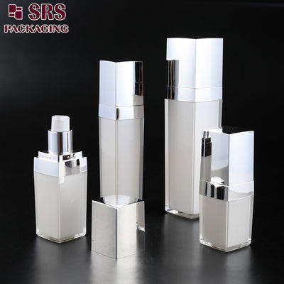 L050 SRS ผู้ผลิตจีน อะคริลิคหรูหรา ขวดปั๊มสเปรย์ครีมสี่เหลี่ยมเปล่า สำหรับครีมทาหน้า