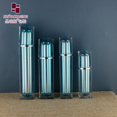 Shengruisi ดีไซน์ใหม่ที่สุด ข้างว่างสแควร์ metalized Acrylic Luxury Pump กระป๋องน้ํายาบํารุงผิว