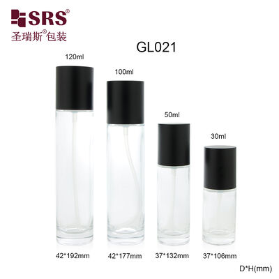 GL021 กระปุกแก้วใส 30ml 50ml 100ml 120ml กระปุกแก้วใส ปั๊มน้ําผง กระปุกน้ําผงใส พร้อมฝาดํา