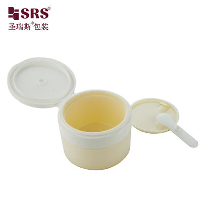 Eco Friendly PP Plastic Cream Jar With Magnetic Spoon Flip Cap for Hair Mask Body Scrub Packaging