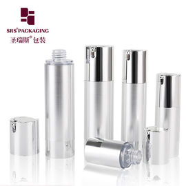 15ml 30ml 50ml เครื่องสําอางที่กําหนดเอง สีเงิน ข้างว่าง ขวดครีมตาไม่มีอากาศ