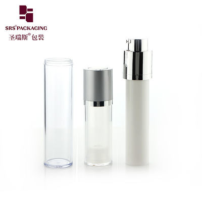 ขนาดกลม 15ml 30ml 50ml กระป๋องปั๊มน้ํามันโลชั่นว่างไม่มีอากาศ