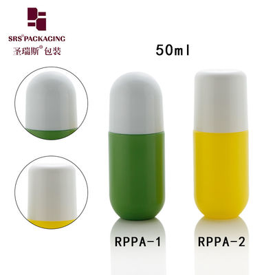 รูปร่างของยา สีพลาสติกน่ารัก ขนาดเปล่า ขนาดยอดขายเอง สีเขียว 50 มิลลิลิตร รอล์บนขวด