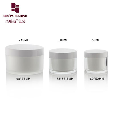 50 มิลลิล 100 มิลลิล 240 มิลลิล ชัดเจน Acrylic พลาสติก เปลี่ยนกระป๋องว่าง กระป๋องครีมขายส่ง